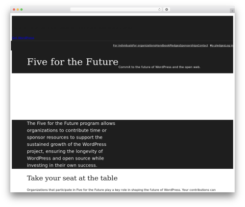 WordPress.org Parent Theme, 2021 edition WordPress theme - wordpress.org/five-for-the-future