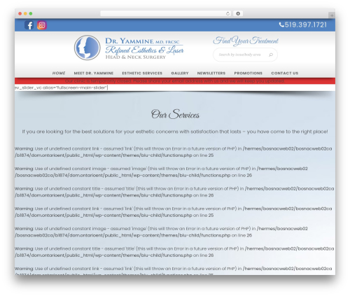 Blu WordPress theme - refinedestheticsandlaser.com