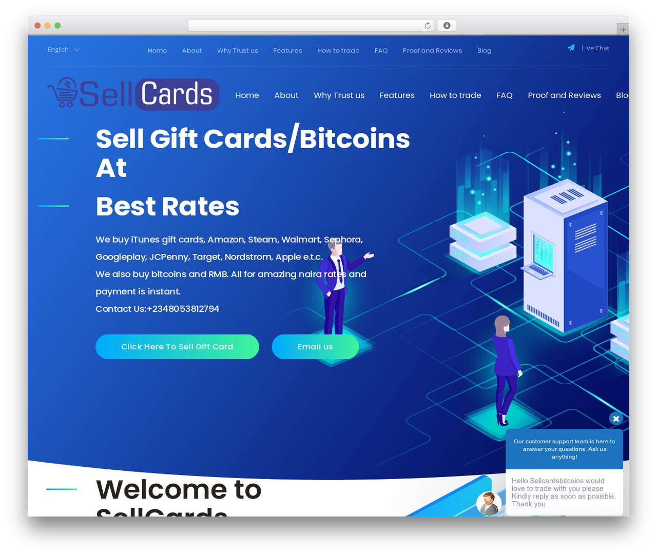 Crypterio WordPress theme - sellcardsbitcoins.com