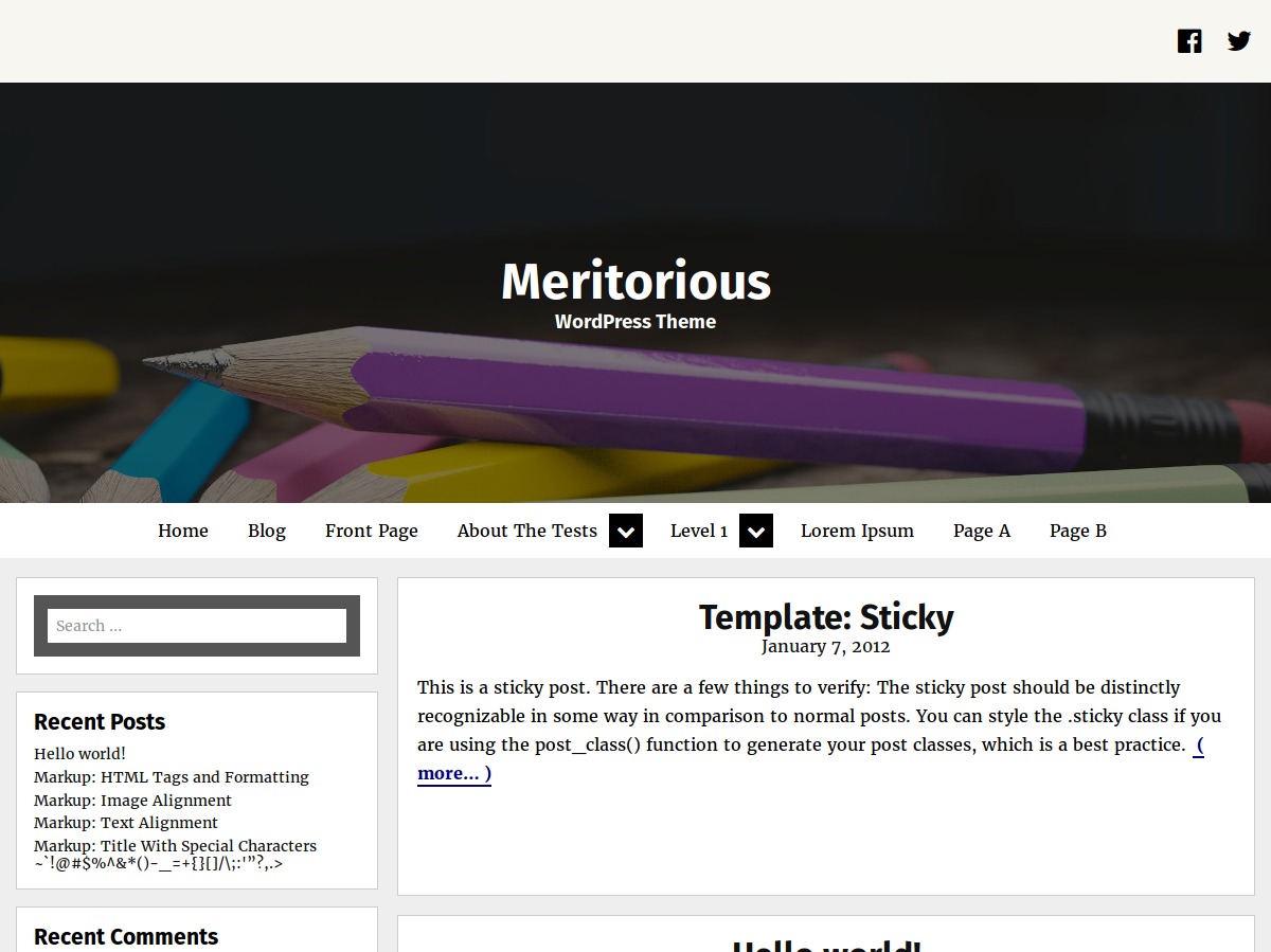 Meritorious WordPress template