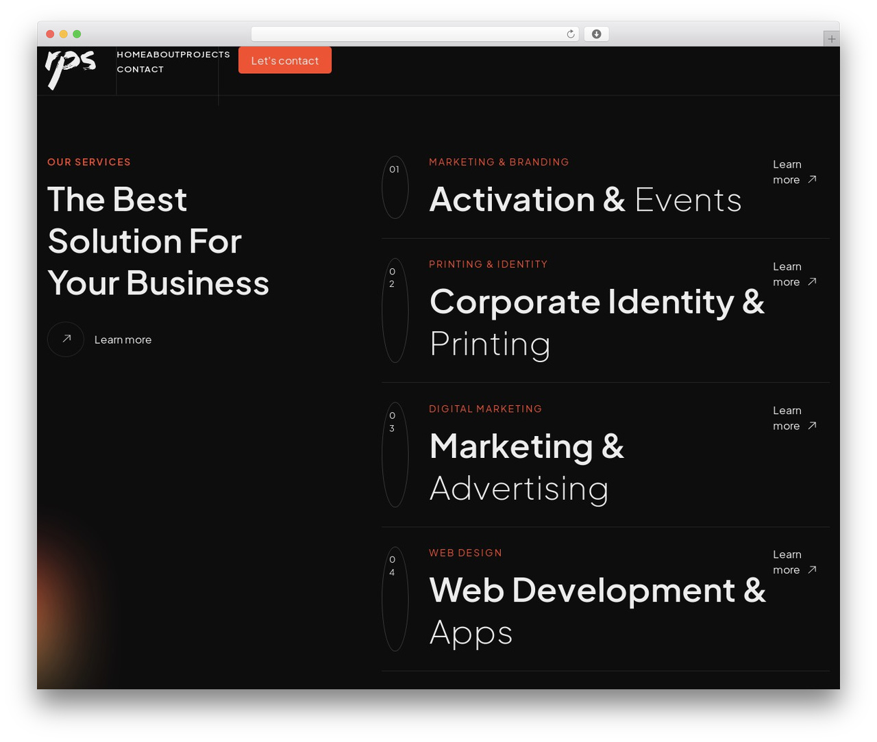 Webfolio WordPress theme - rps.marketing