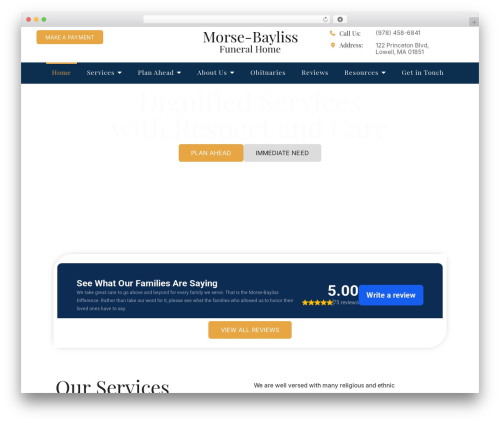WordPress theme Stellar Theme - morsebaylissfuneralhome.com