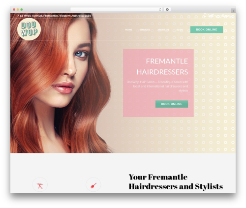 Coiffeur WordPress theme design - doowophair.com.au