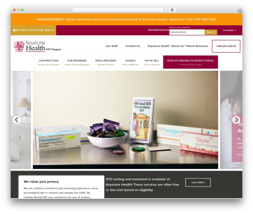 Genesis WordPress theme - keystonehealth.org/keystonehealthstd