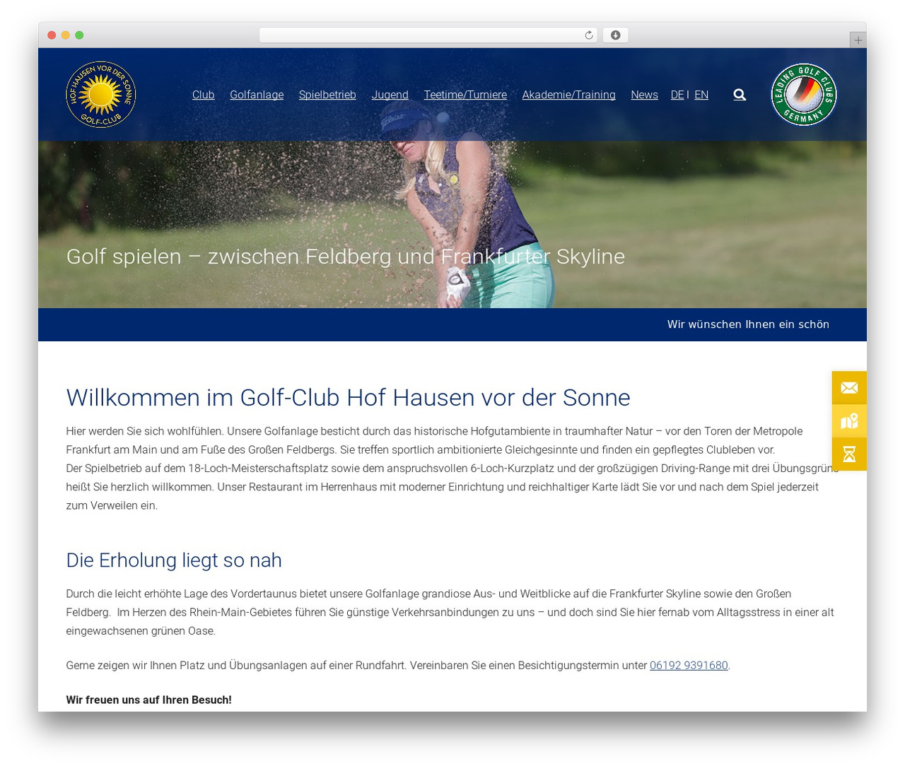 Impreza WordPress theme - hofhausen.golf