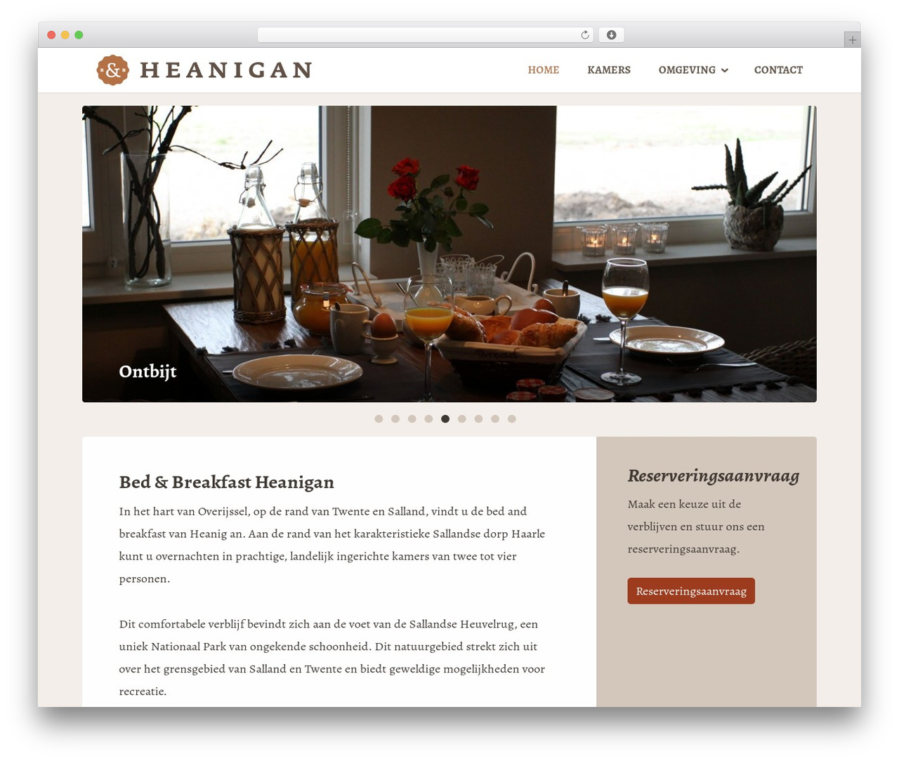 Lemon WordPress theme - bedandbreakfastheanigan.nl