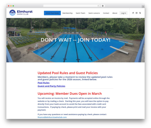 Best WordPress theme Enfold - elmhurstswimclub.com