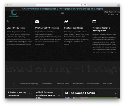 Frames best WordPress video theme - thecreativemedia.ca