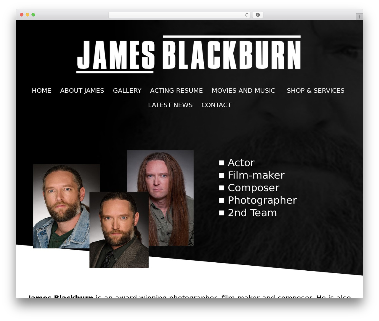 Hello Elementor WordPress theme - jamesblackburn.org