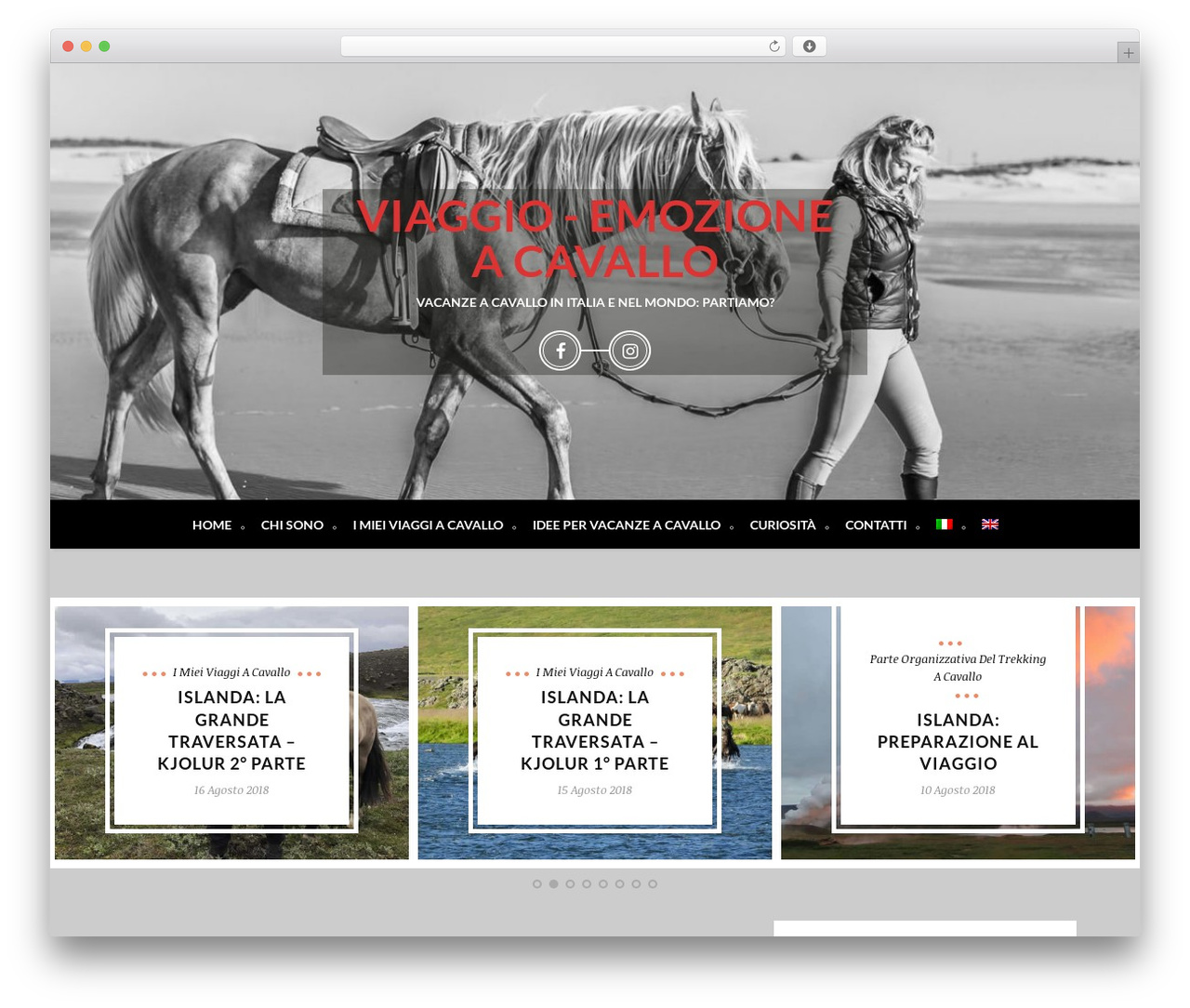Maple WordPress theme - viaggioemozioneacavallo.com
