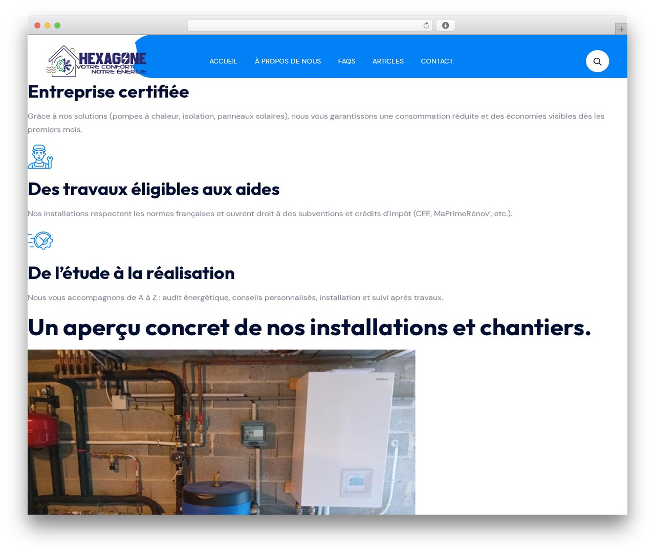 Poolax WordPress theme - hexagoneenergies.fr