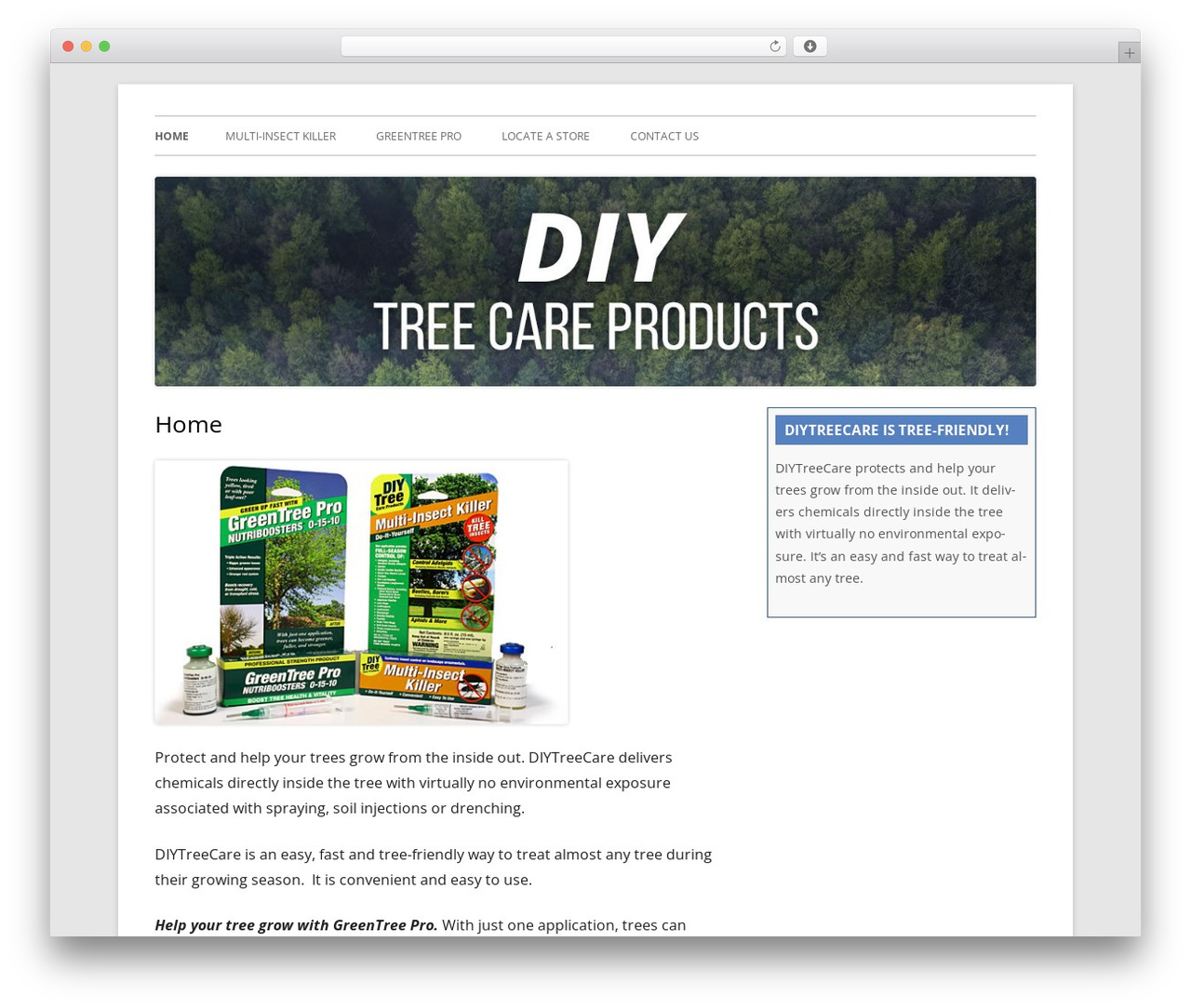 Tiny Framework WordPress website theme - diytreecare.com