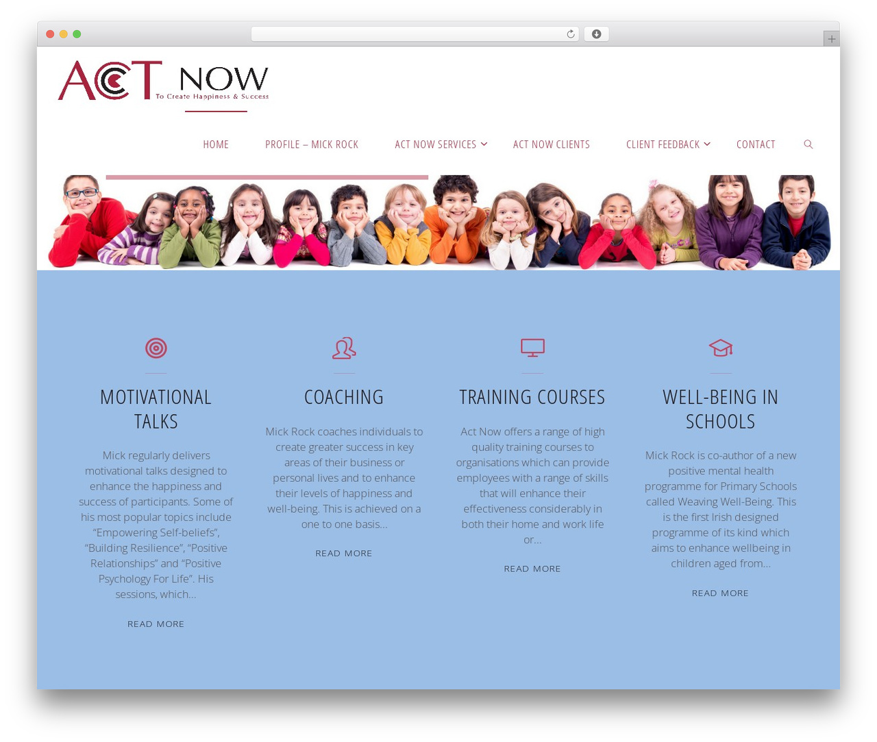 WordPress theme Fluida - actnow.ie