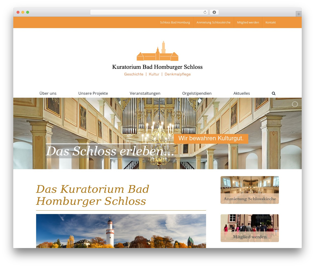 Avada WordPress theme - kuratorium-schloss.de