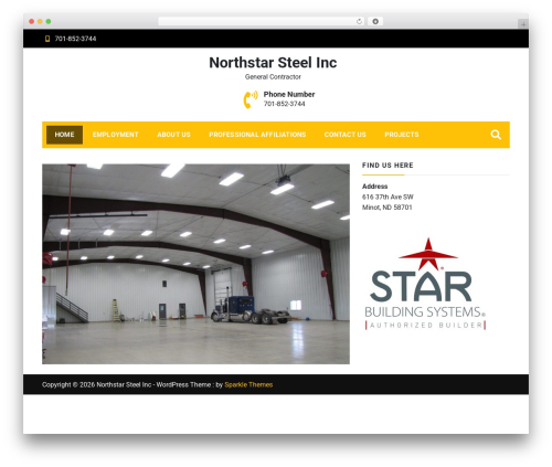 Construction Light free WordPress theme - northstarsteelinc.com