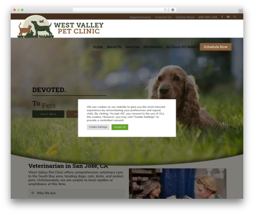 Vizisites premium WordPress theme - westvalleypetclinic.com