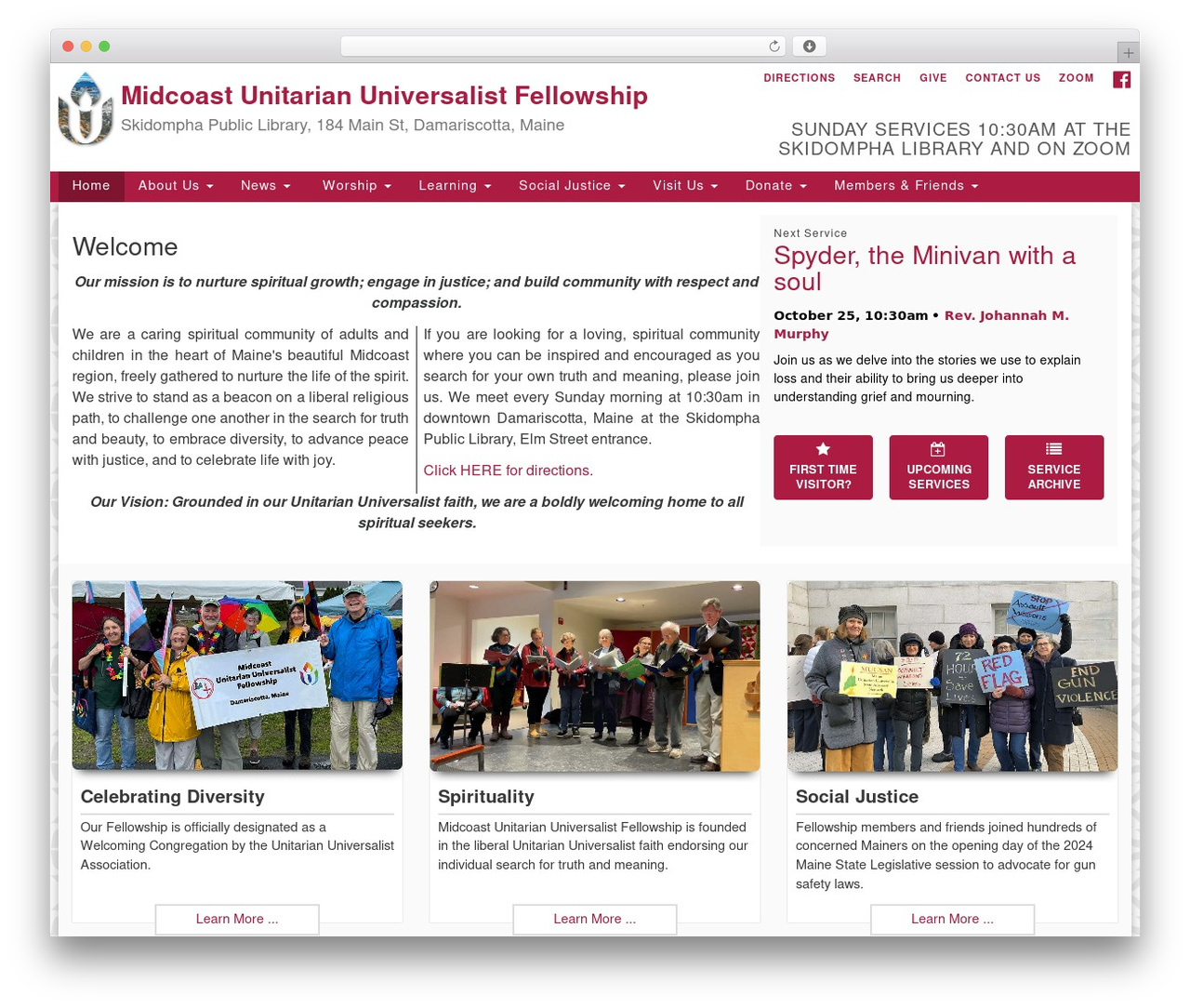 WordPress theme UUA Congregation - uumidcoast.org