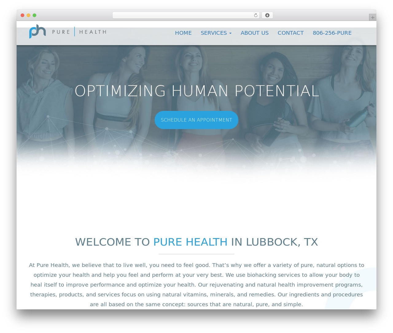 Base Bootstrap4 theme WordPress - pureivhealth.com