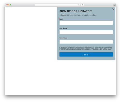 X email mailchimp WordPress plugin - houseofhope.life