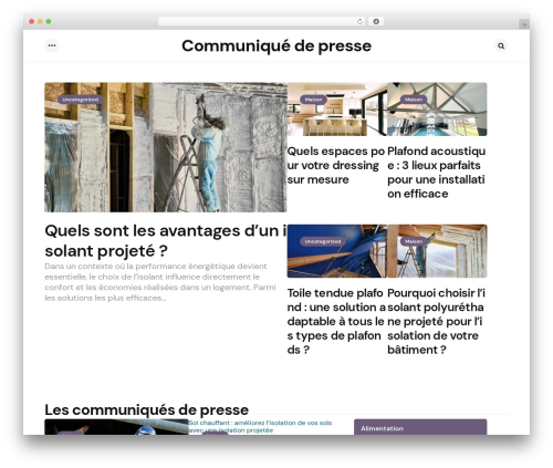 Applied WordPress theme - communique-de-presse.be