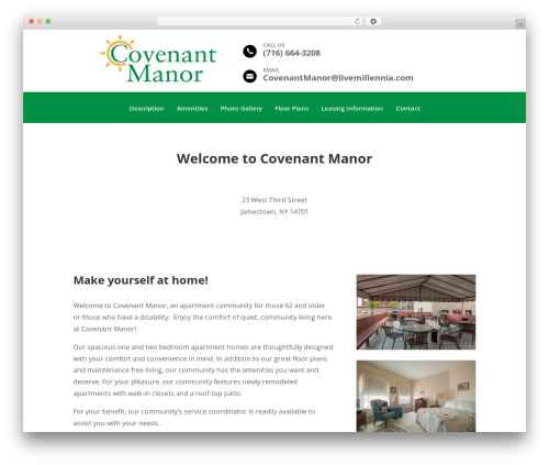 Millennia footer info WordPress plugin - covenantmanorapts.com