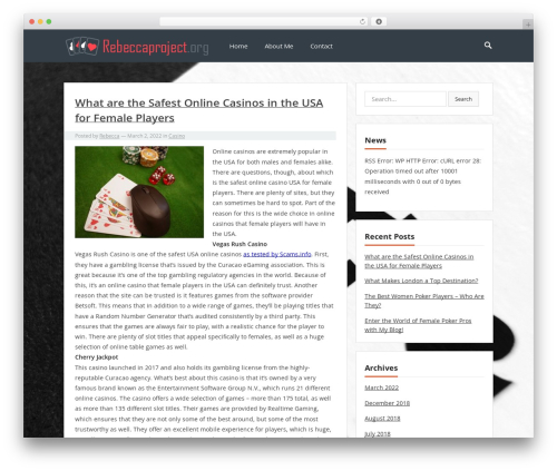 VT Blogging WordPress blog theme - rebeccaproject.org