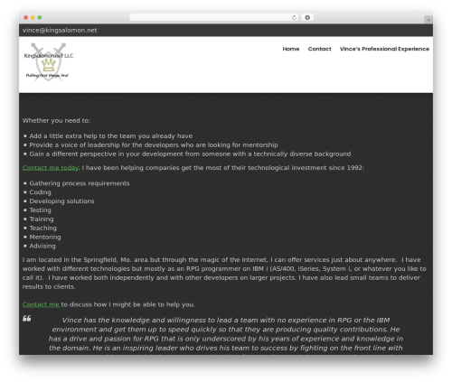 WP theme Accesspress Parallax Pro - kingsalomon.net