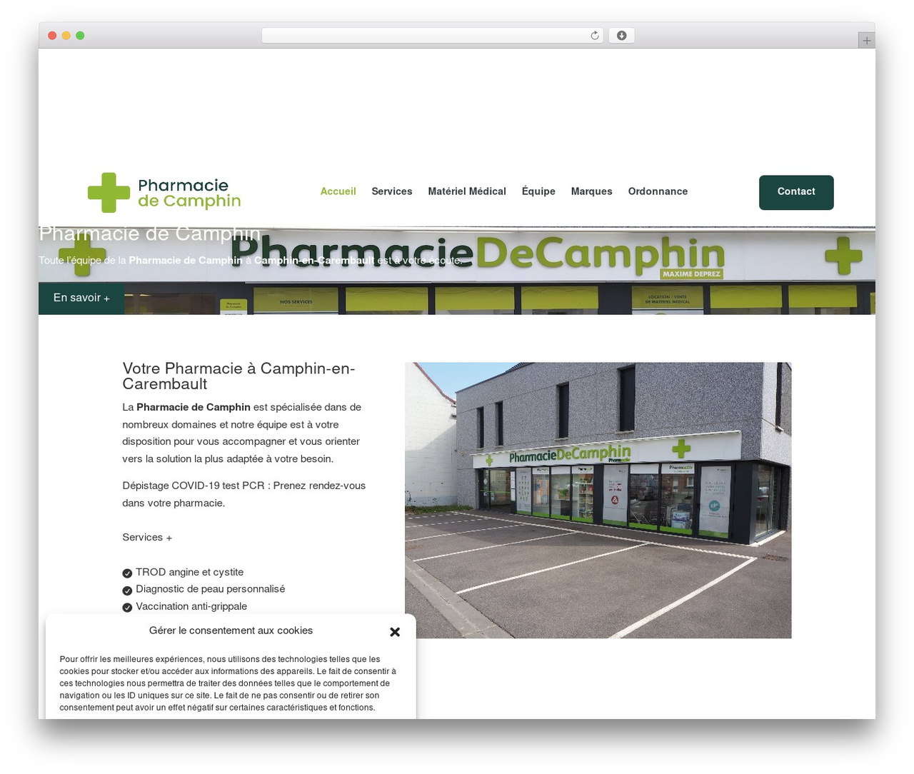 Divi theme WordPress - pharmacie-de-camphin.com