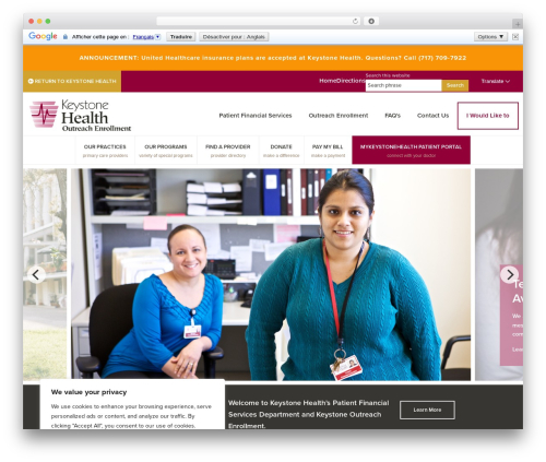 Genesis premium WordPress theme - keystonehealth.org/keystonehealthpatientfinancialservices