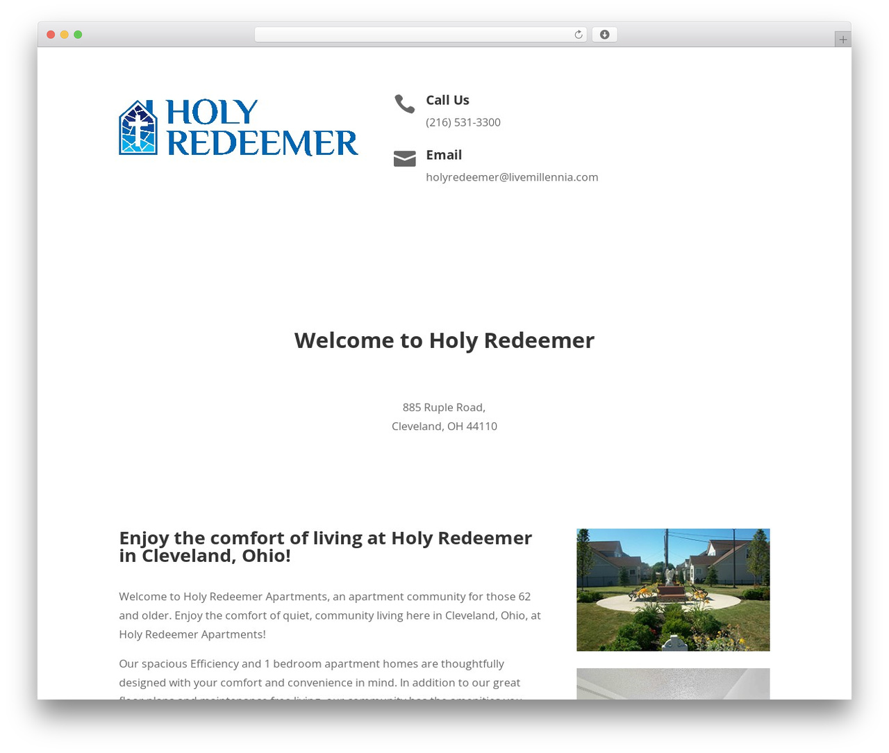 WordPress theme Divi - holyredeemerapts.com