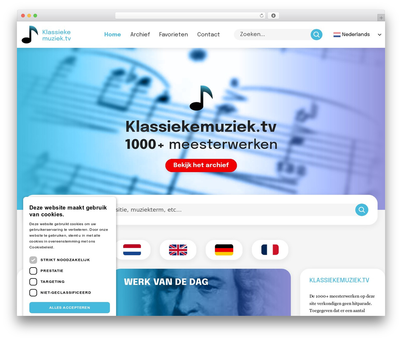 Content Blocks theme WordPress - klassiekemuziek.tv