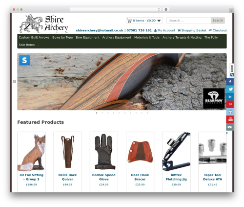 io WordPress theme - www.shirearchery.co.uk