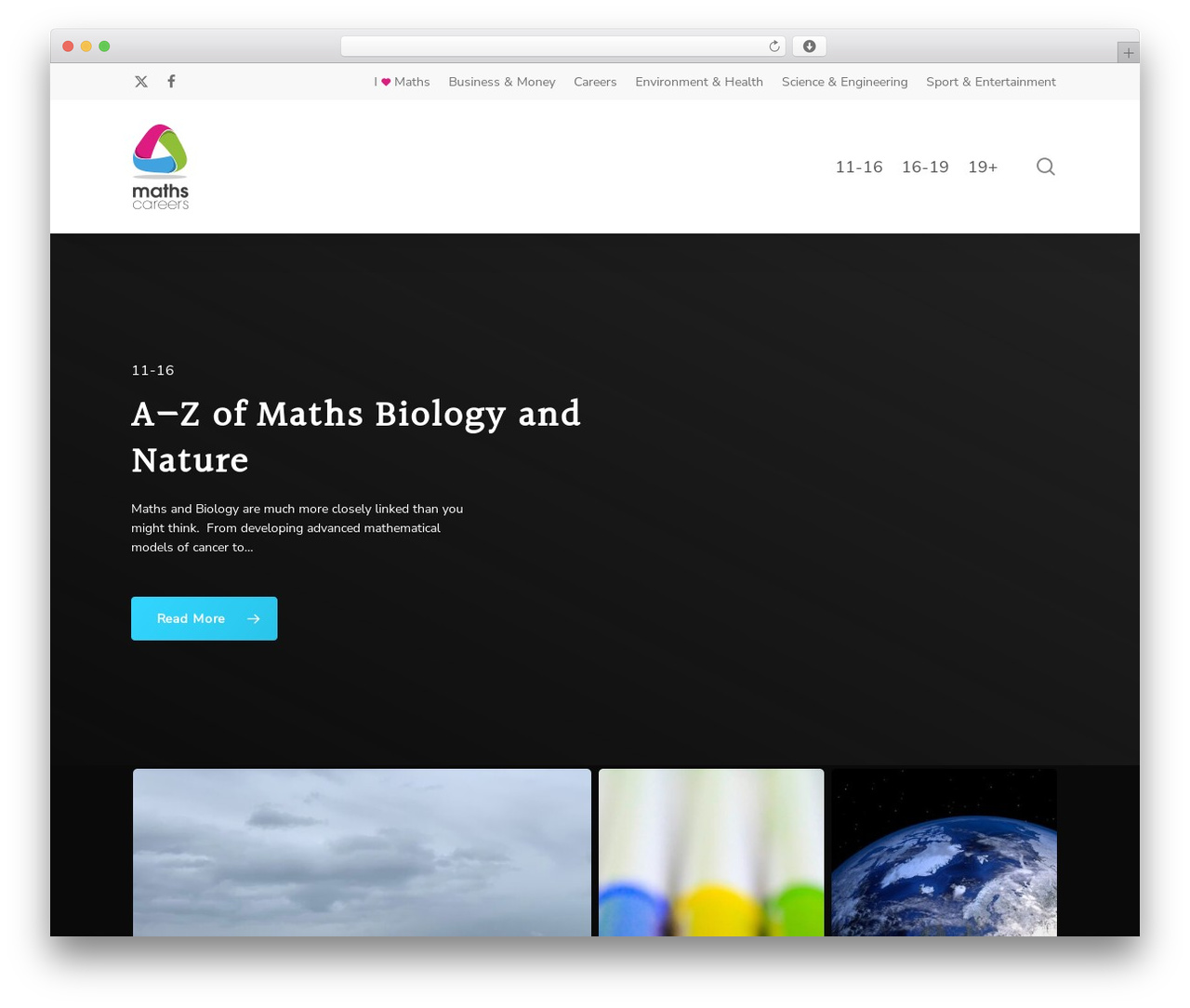 Salient best WordPress theme - mathscareers.org.uk