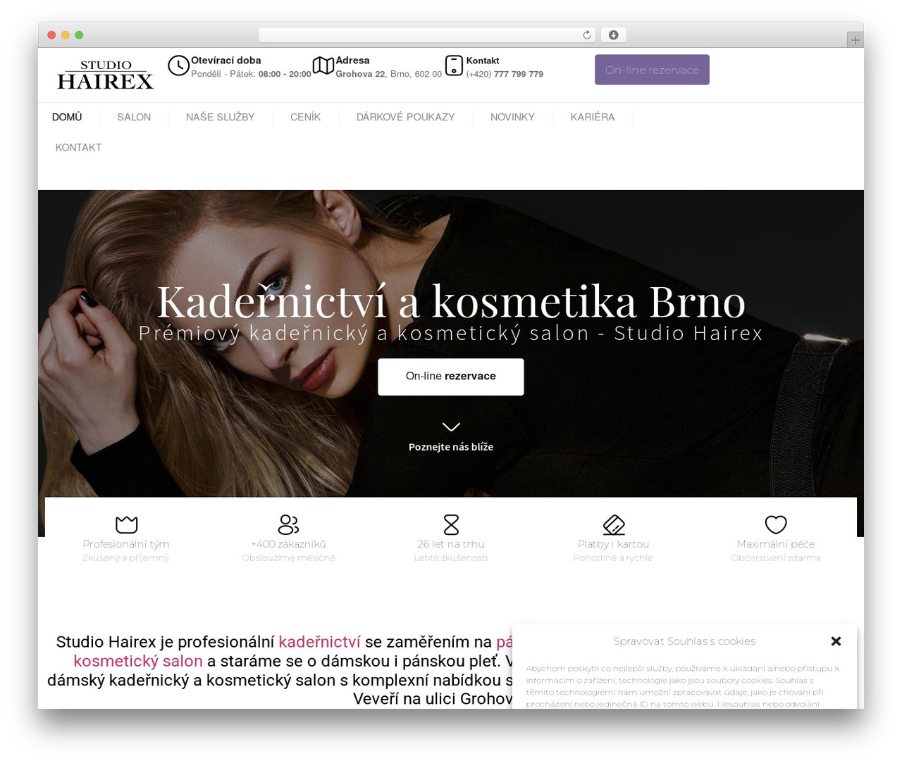 WordPress theme Hello Elementor - hairex.cz