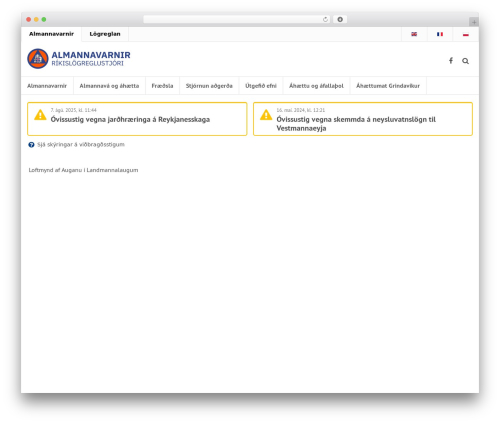 Mmenu WordPress plugin - almannavarnir.is
