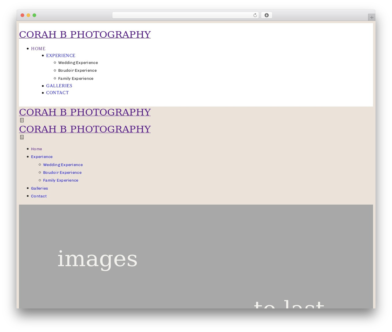Nomade WordPress wedding theme - corahbphotography.com Nomade WordPress wedding theme - corahbphotography.com