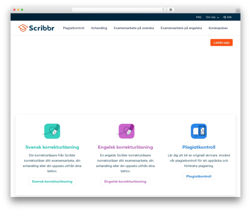 Scribbr-2017 WordPress theme design - scribbr.se
