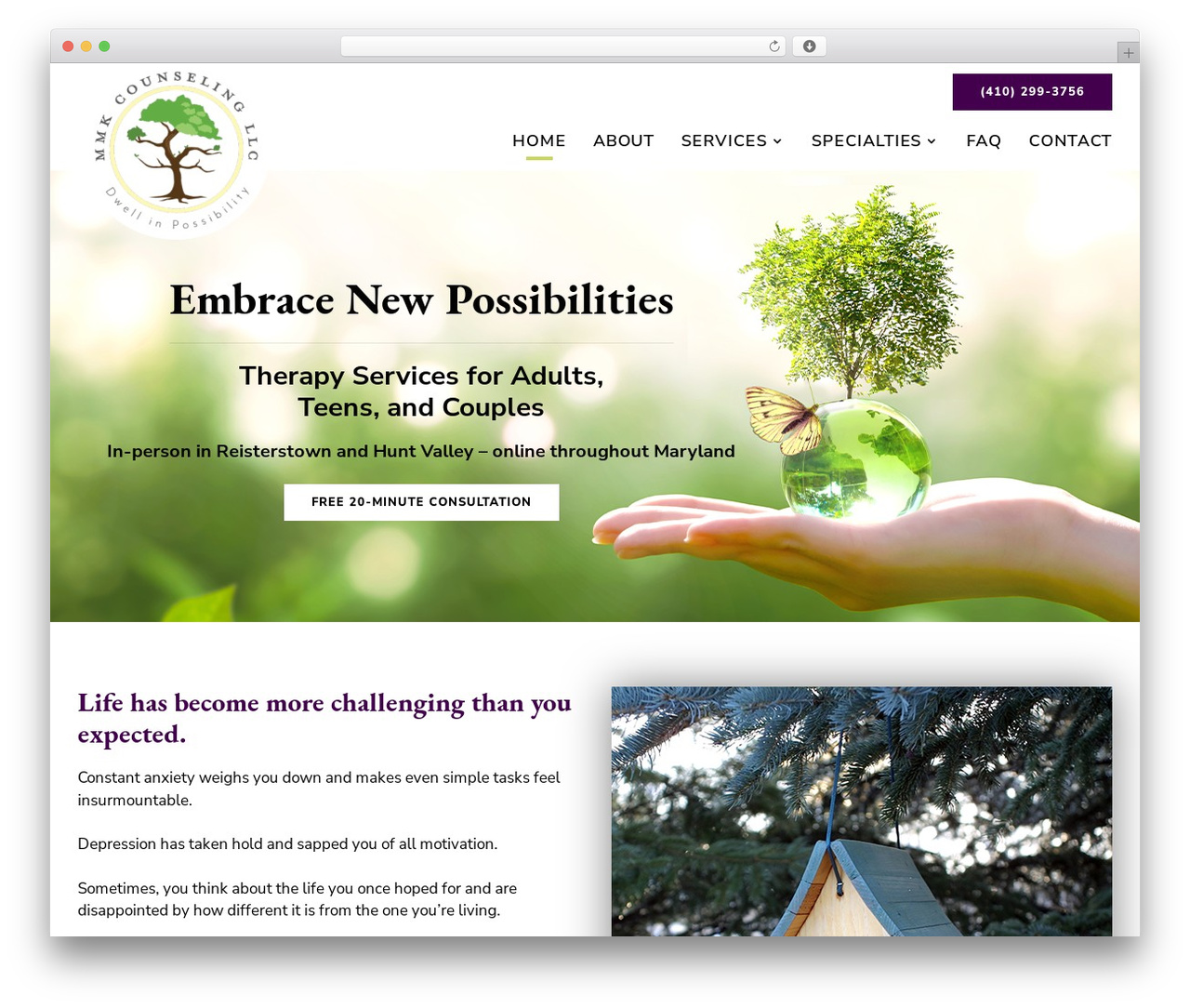 Divi WordPress theme - tendtherapy.com