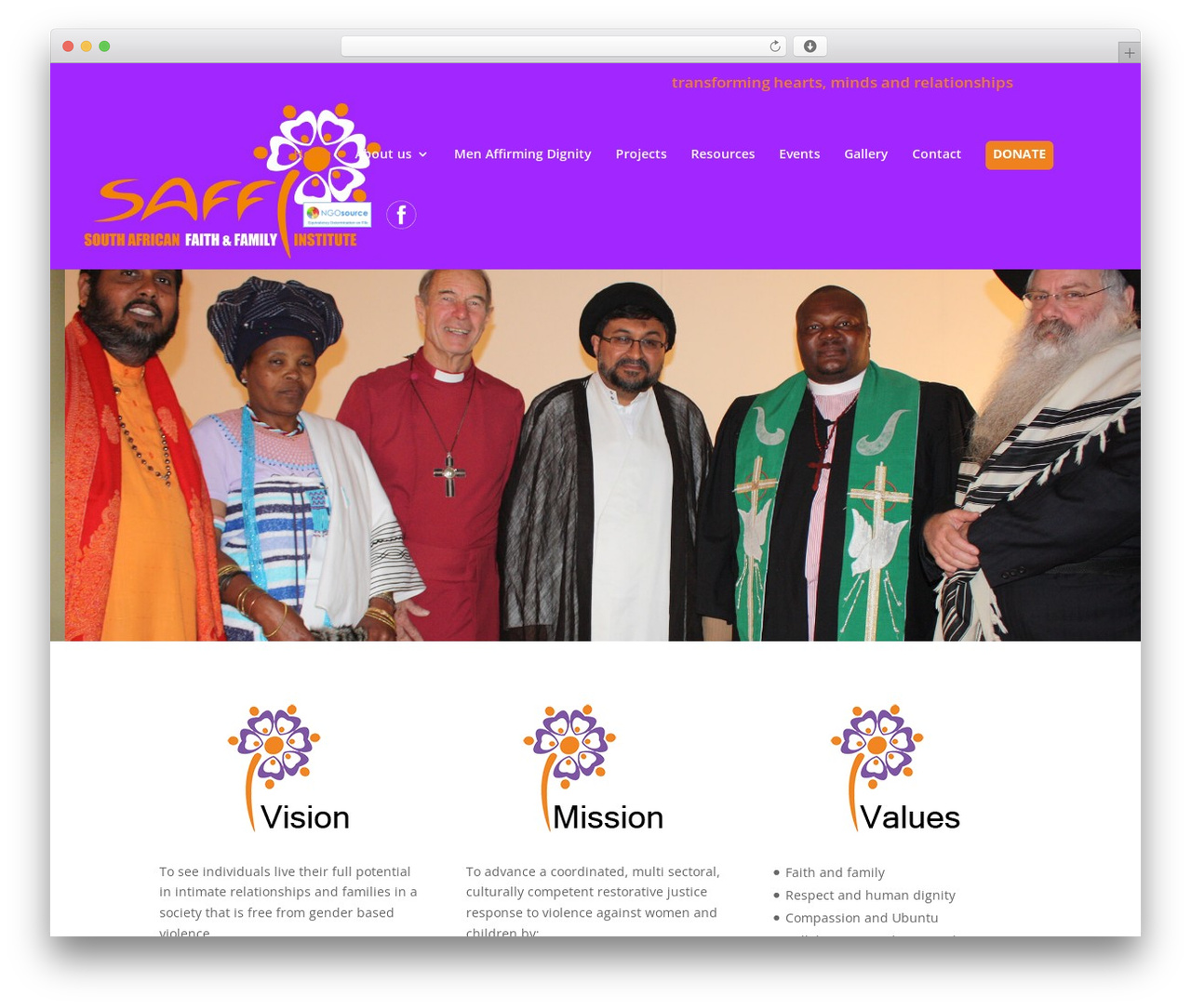 WordPress theme Divi - saffi.org.za