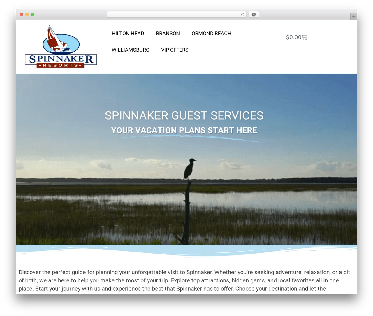 Hello Elementor WP theme - spinvacations.com