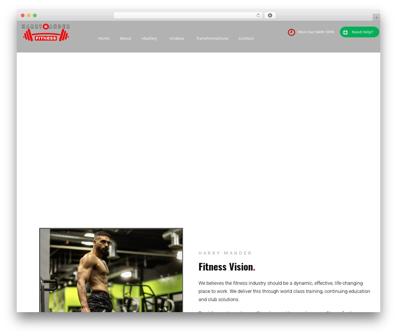 Maco WordPress theme design - www.harrymanderfitness.com
