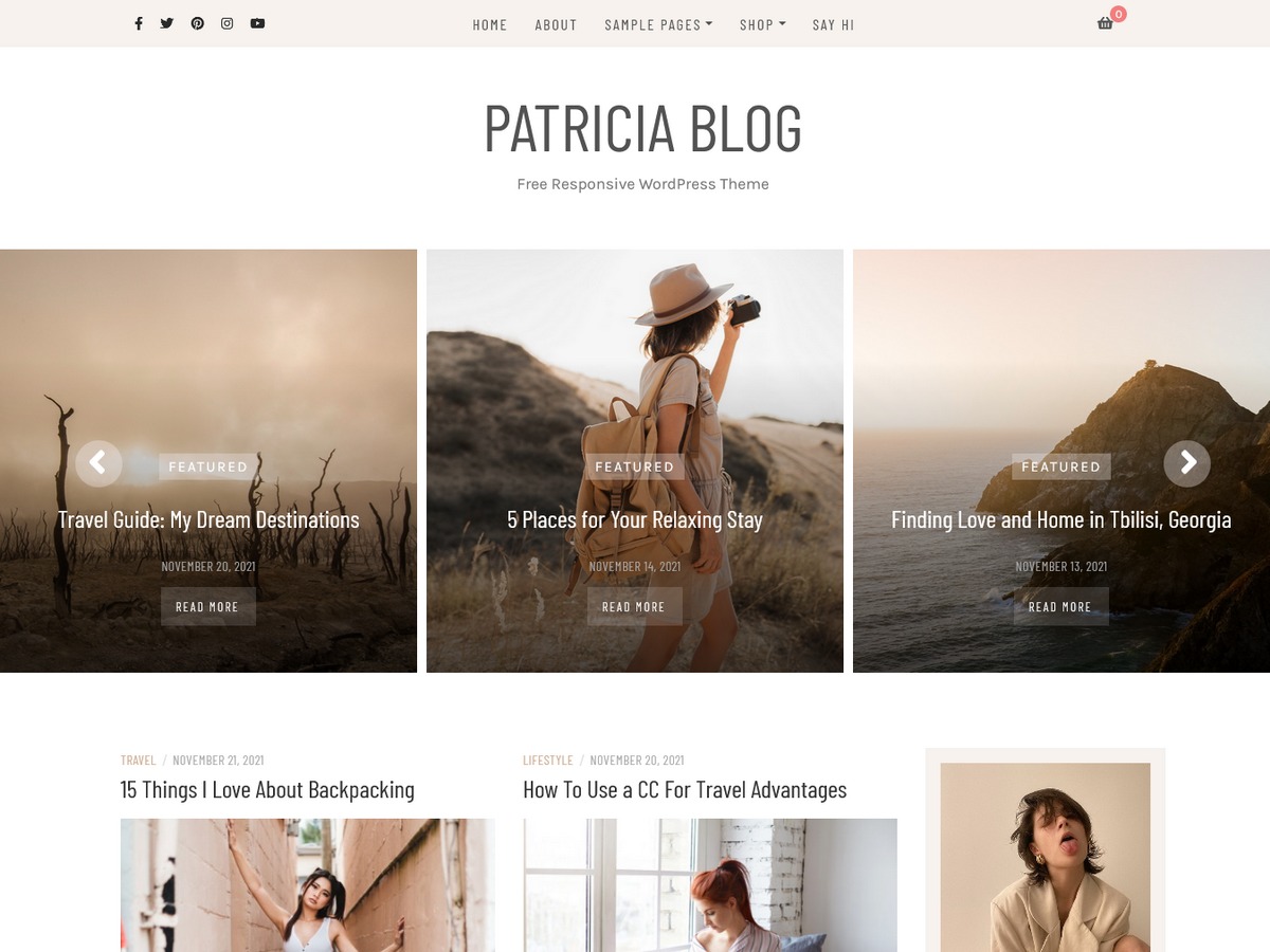 Patricia Blog best WooCommerce theme