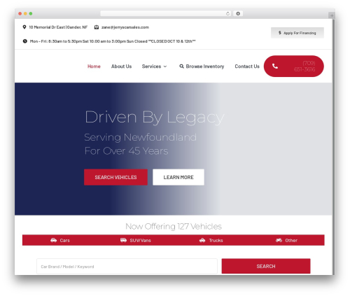 Avada WordPress theme - jerryscarsales.com