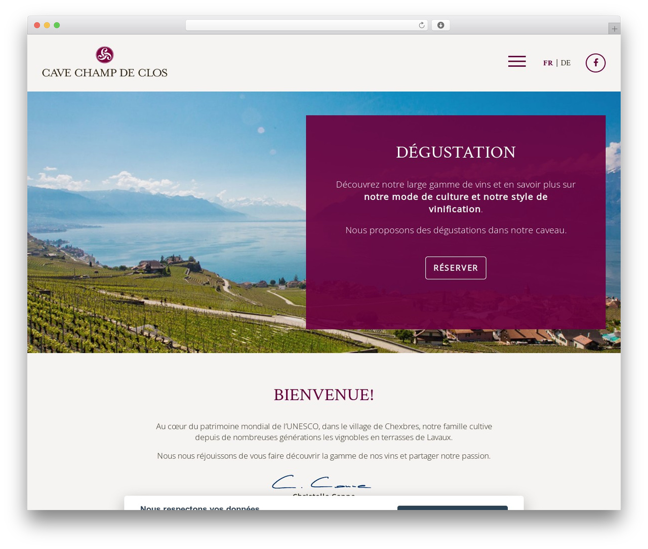 CCC Thème theme WordPress - cavechampdeclos.ch