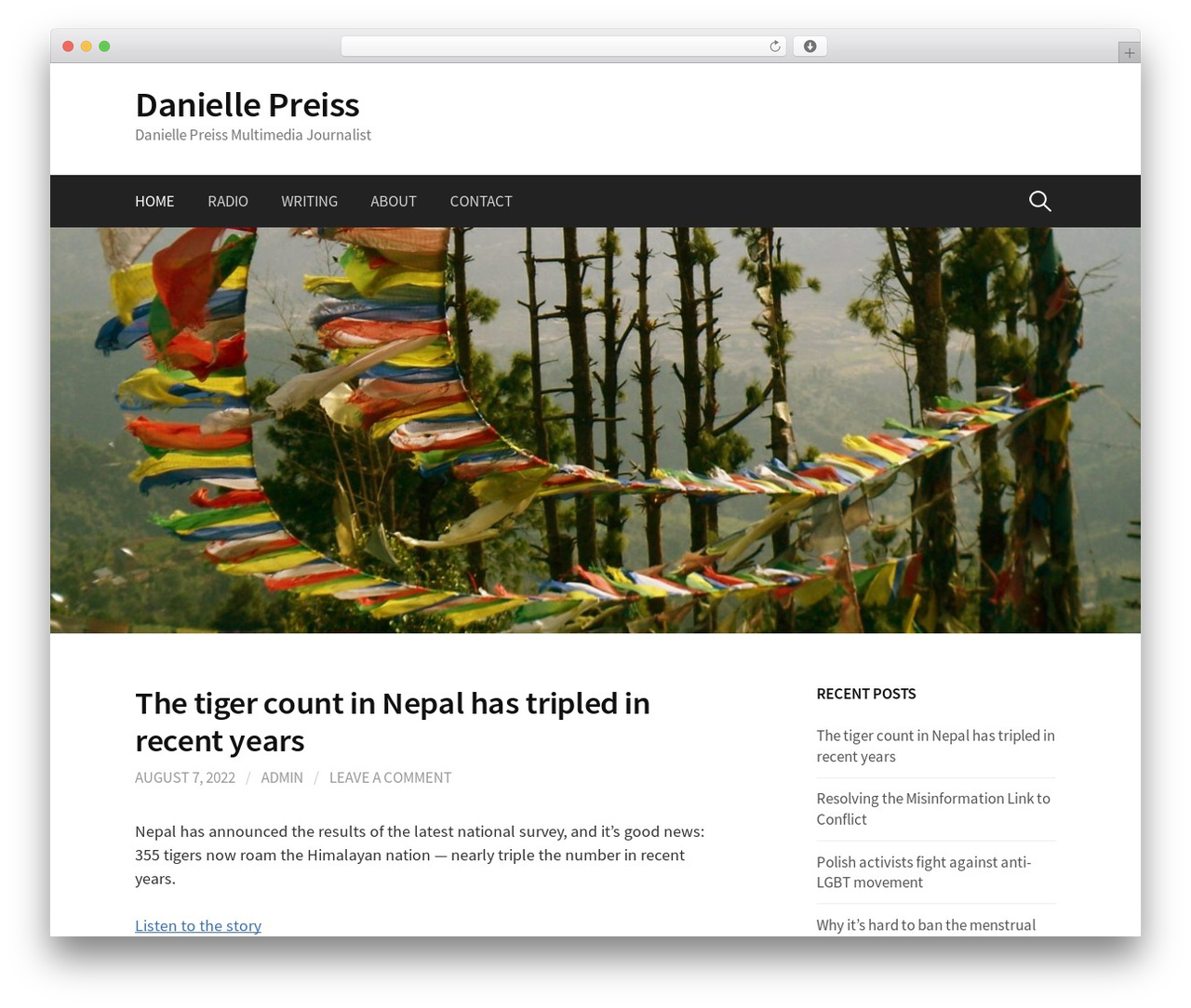 First WordPress theme design - daniellepreiss.com