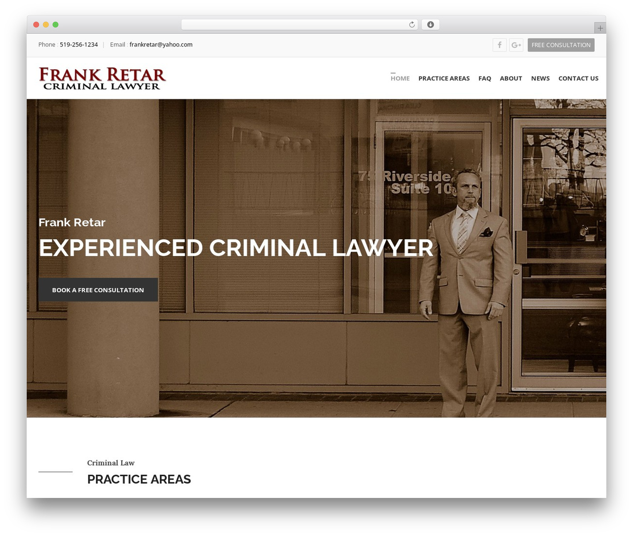 Trust WordPress theme - frankretarlaw.com
