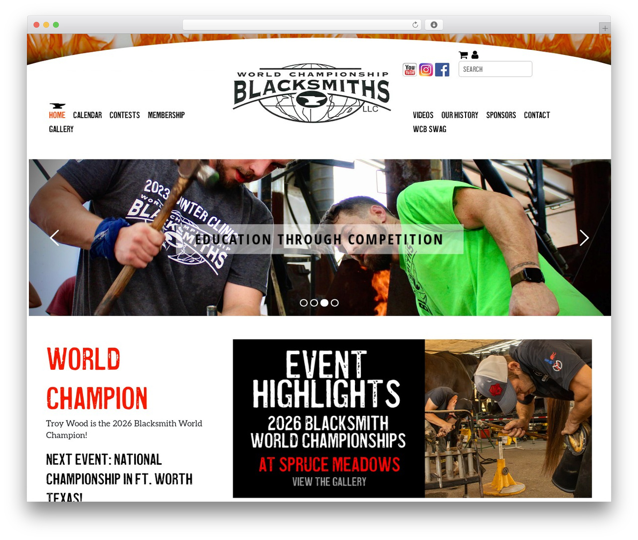 Understrap WordPress theme - worldchampionshipblacksmiths.com