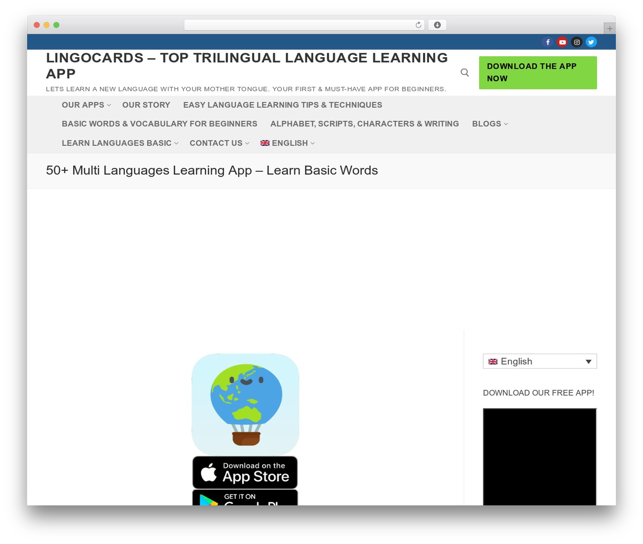 Customify free WordPress theme - lingo-apps.com