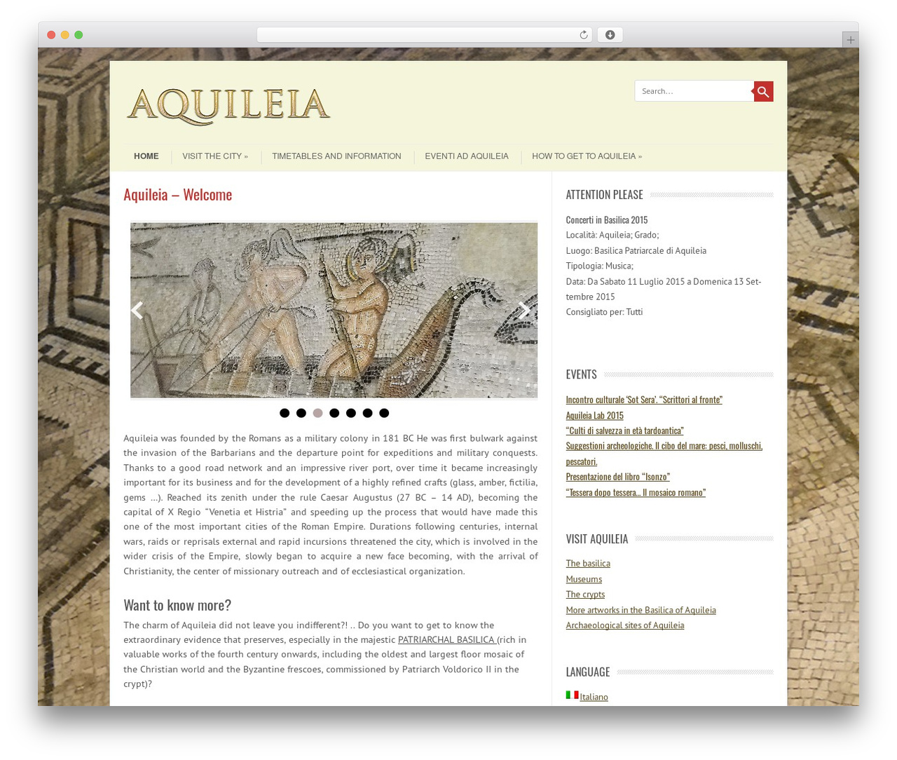Leaf WP theme - aquileia.travel