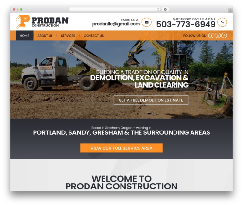 Prodan Constructions WordPress theme - prodanllc.com